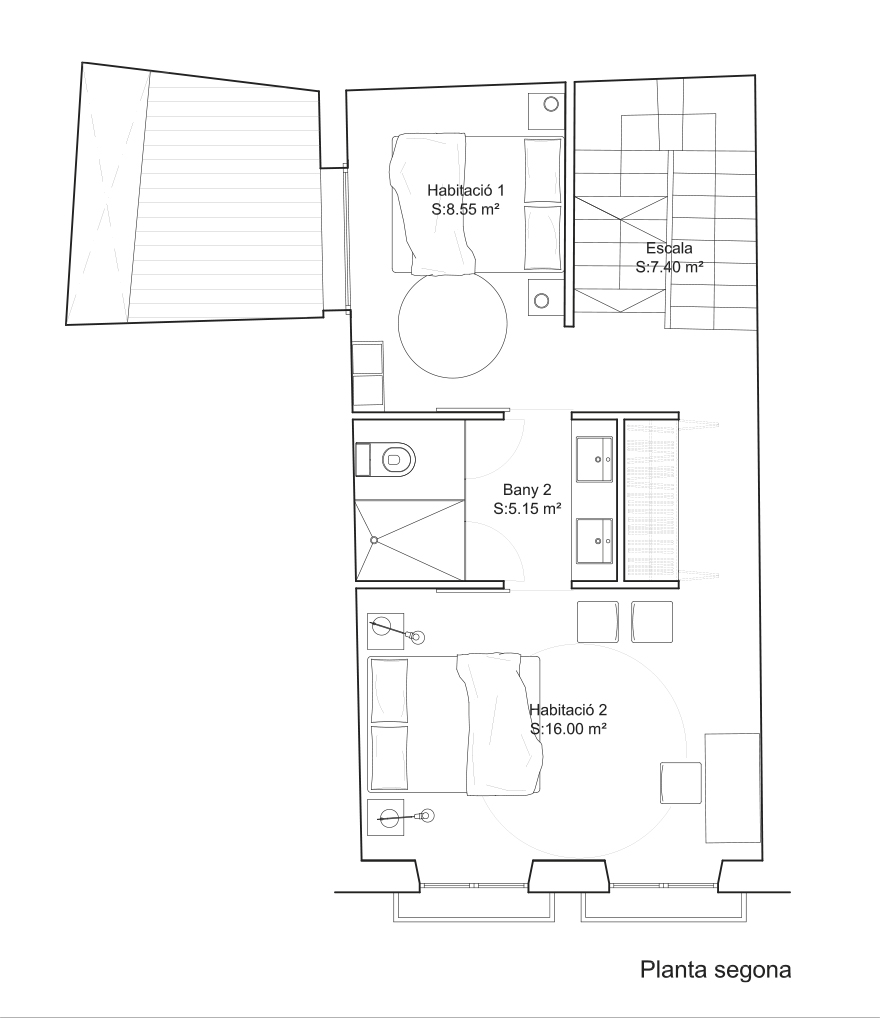 Projecte de reforma d'un habitatge existent entre mitgeres